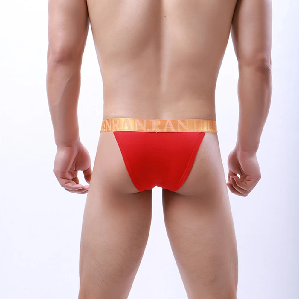 

Men Thongs Underwear Bikini Low Rise Briefs G-Strings Underpant Short Cotton Underwear Gay Panties Breathable Big Pouch Knicker