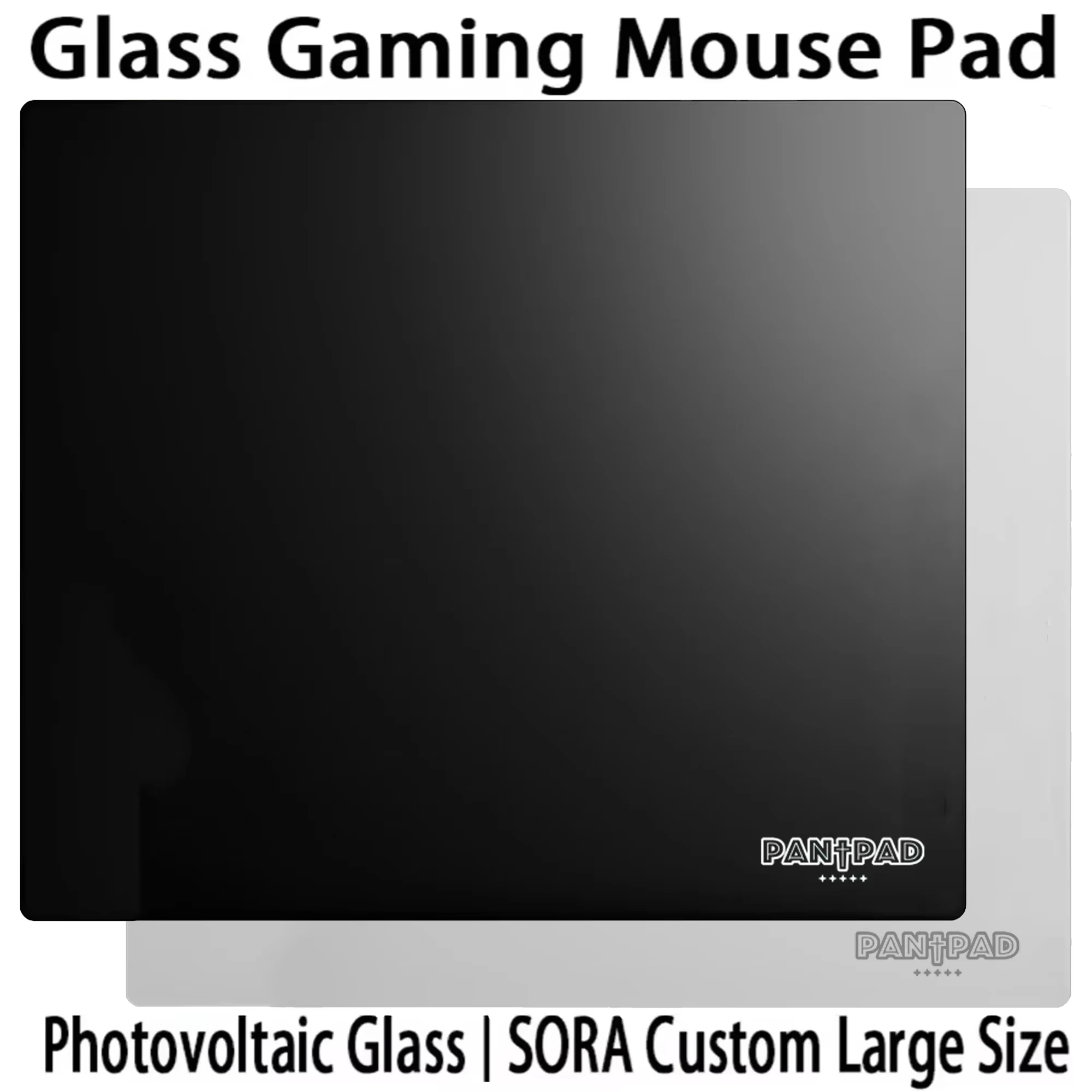 For WALLHACK PANPAD Basic Black And White Glass Mouse Pad E-sports Desk Pad Gaming FPS Extra Large Size Custom Mousepad Replica