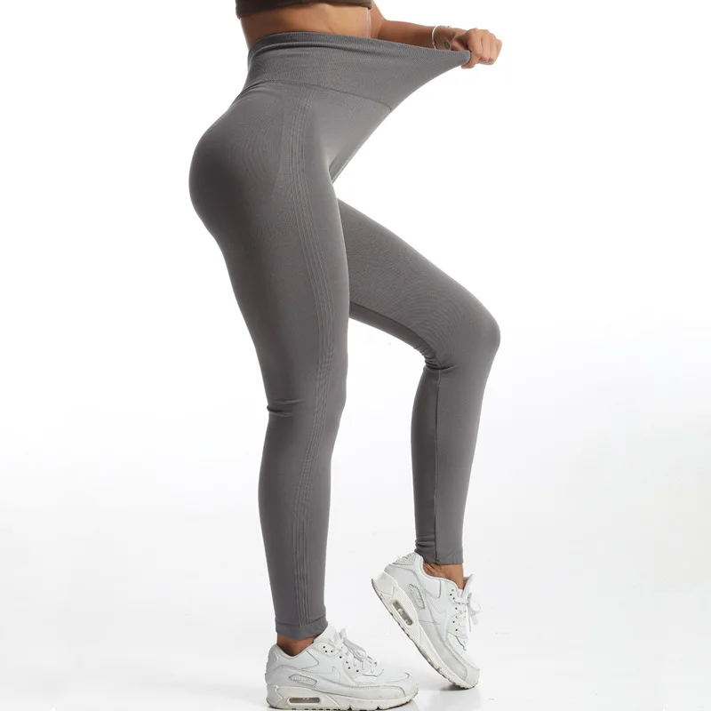 High Waist Fitness Tight Sport Leggings Women's Hip Lifting Pleated Seamless Gym Leggings Women Slim Workwear Elastic Yoga Pant