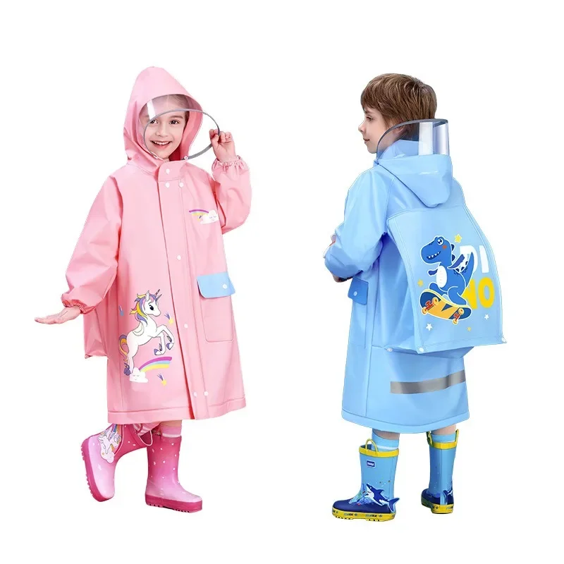 Cute Polyester Baby Raincoat Outdoor Waterproof Rain Coat Children Impermeable Poncho Boys Girls Rain Jacket