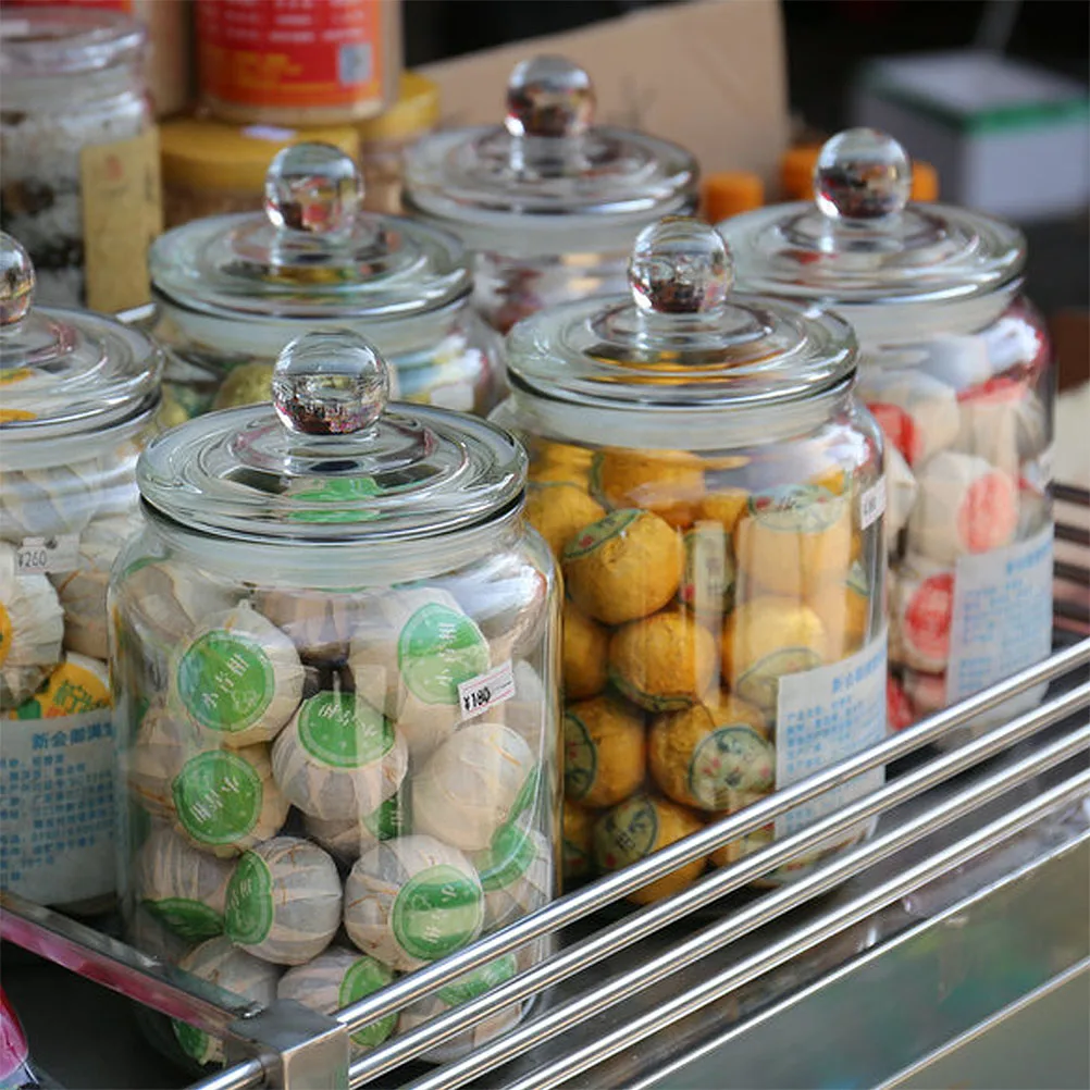 

Glass Storage Jar Airtight Sealed Canister Clear Pe Material for Candy Grain Tea Kitchen Storage Container