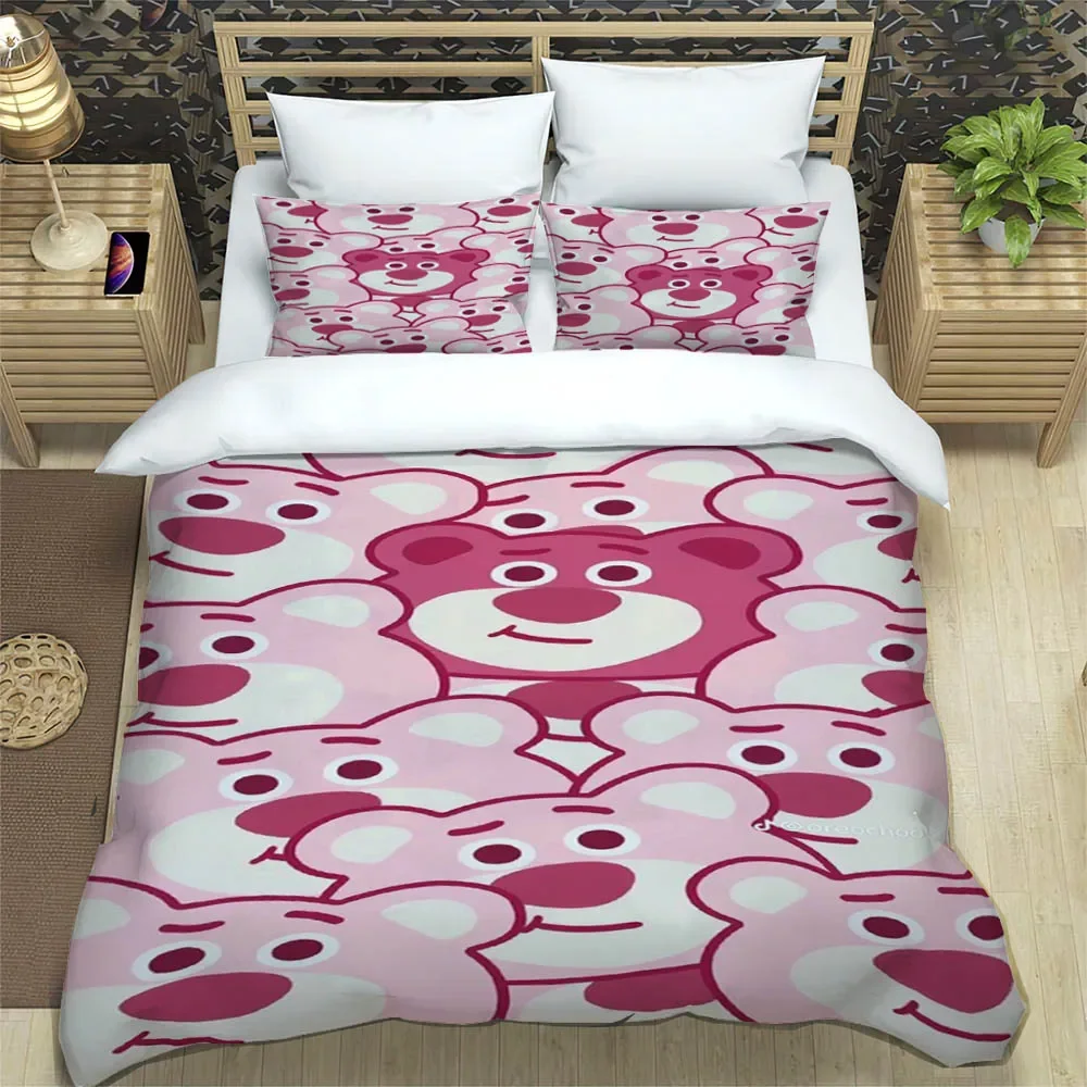 Cartoon Toy Story Lotso Bedding Sets exquisite bed supplies set duvet cover bed comforter set bedding set luxury birthday gift