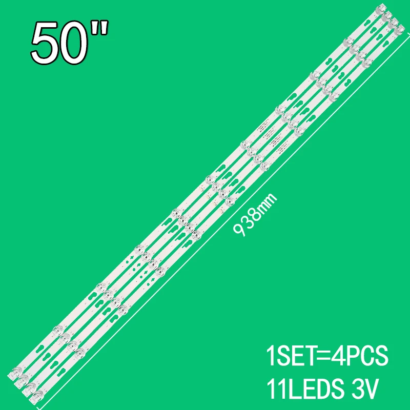 For 4PCS 11LEDs 3V 938mm 50