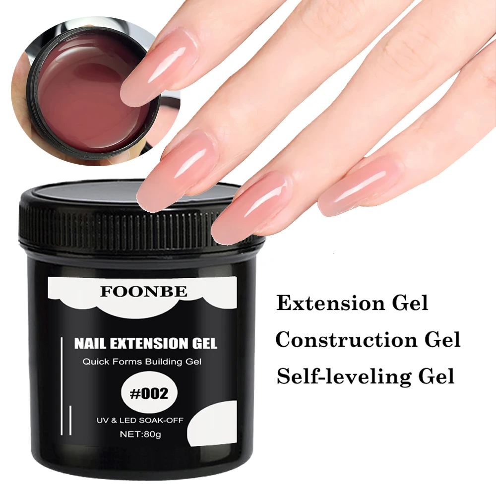Pearl Color 80g Nail Building Extension Gel Soak Off UV LED Gel Golden Pink Clear Hard Constructed Gel Manicure Nail Gel