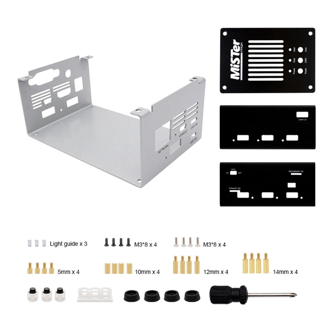 Étuis en métal bricolage pour kit Mister FPGA trempé pour Terasic DE10-Nano Mister airies USB Accessoires de jeu-Noir