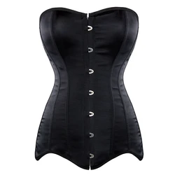 Women Sexy Corset Bustier Top Gothic Overbust Corselet Long Torso Steel Bones Slimming Body Shapewear