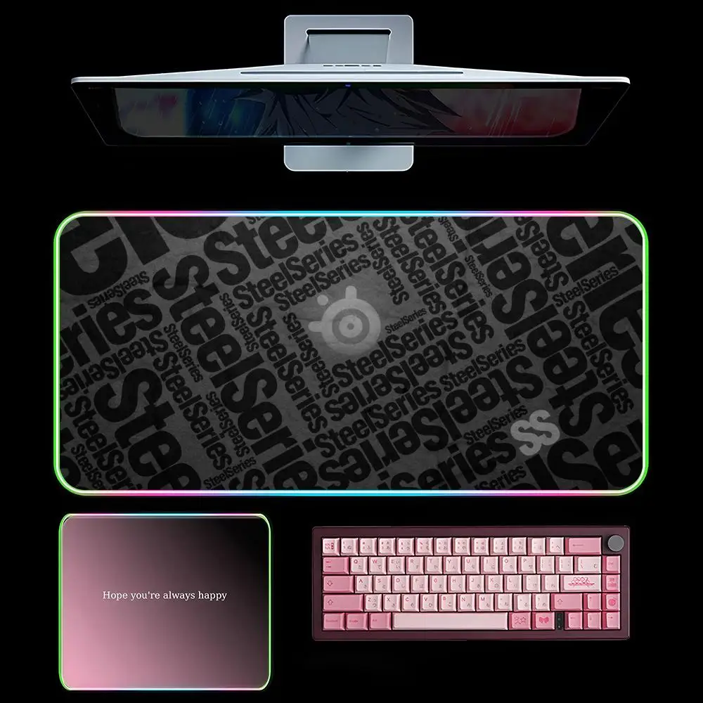 

S-steelseries Коврик для мыши RGB Игровой коврик для мыши Светодиодный большой игровой коврик для мыши XXL Коврик для клавиатуры Светящийся настольный коврик с подсветкой