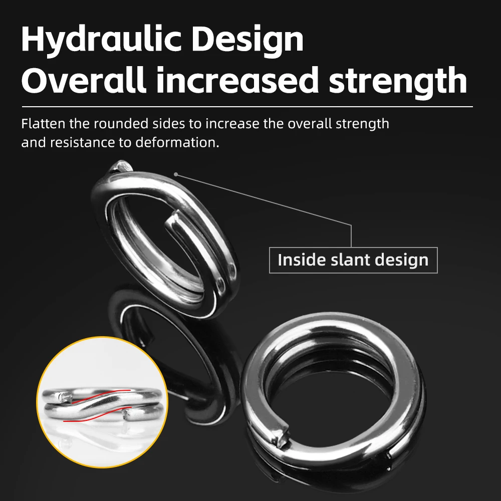 Anillos divididos acero inoxidable MEREDIT ovalados dobles pesca carpa - imagen 4