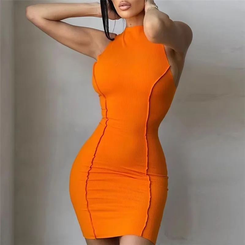 ผู้หญิงแขนกุดมินิเดรส Y2K Cutout Sundress Beach Party เซ็กซี่คลับสั้นชุดใหม่ Streetwear HotSweet Tank Dress