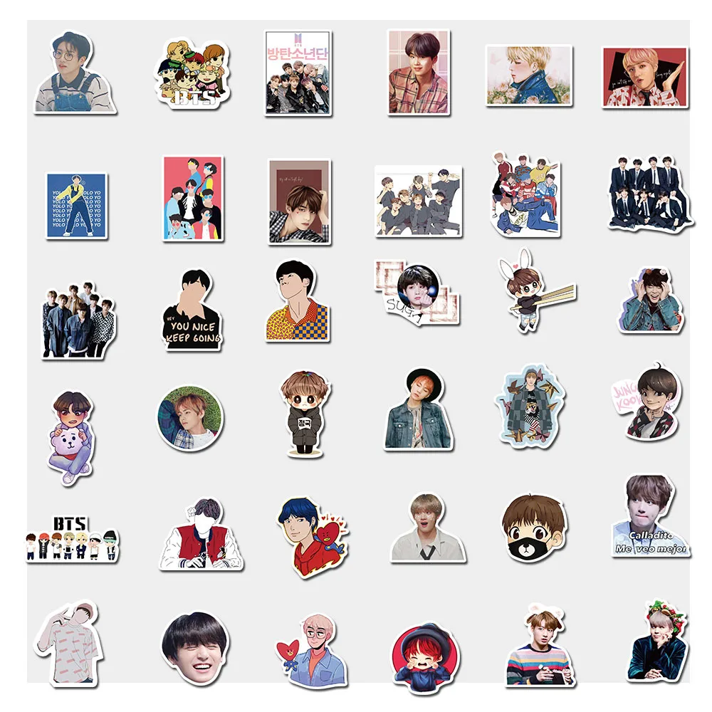 76pcs/pack Kpop Group Korea Singer Cartoon Stickers For Motorcycles Luggage Computer Laptop Gift Car Phone Water bottle Notebook