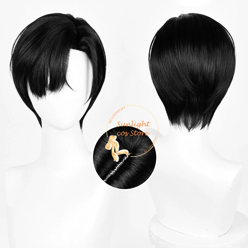 Ivan Wig Unisex 30cm Short Black Hair Ivan Cosplay Anime Cosplay Wig Heat Resiatant Synthetic Hair Halloween + Wig Cap