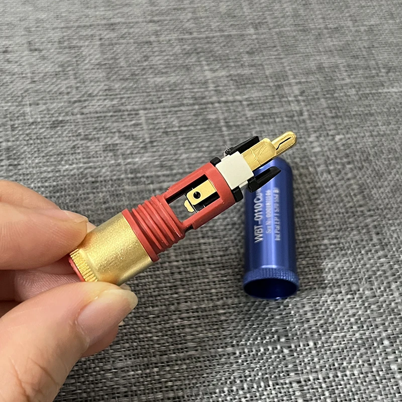 8PCS WBT-0110AG Gold-Plated RCA Plug Lotus Plug Fever Speaker Power Amplifier Lotus Socket Audio Signal Connector