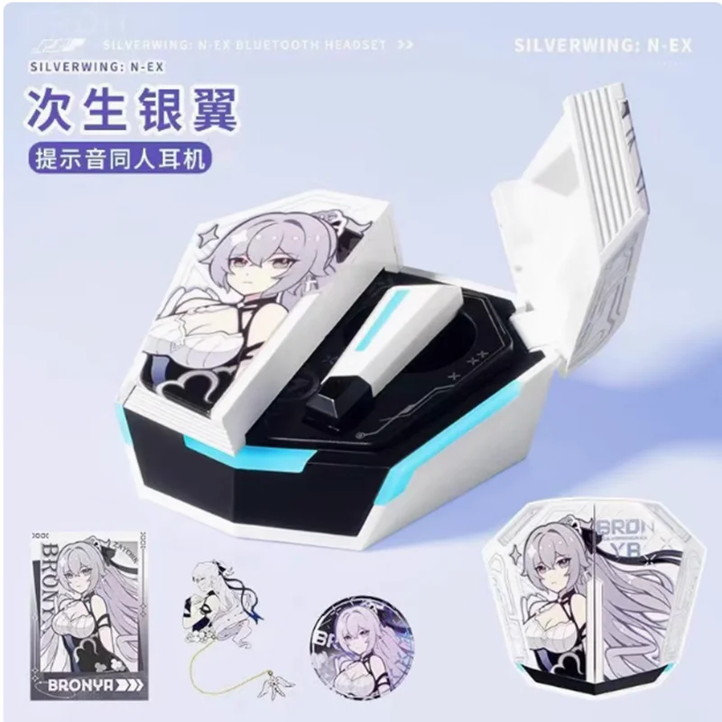 Bronya Silverwing:N-EX Wireless Headphone Honkai Impact 3 Game Gift Cute HIFI Bluetooth5.3 Headset Active Noise Cancellation