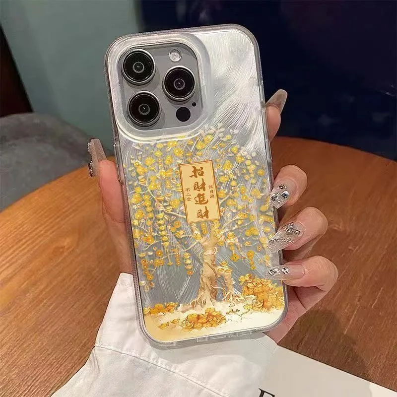 

Chinese words get rich shockproof phone case for iphone 17 pro max 16 plus 15 14 13 11 silicone cover for iphone 12 pro xr xs x