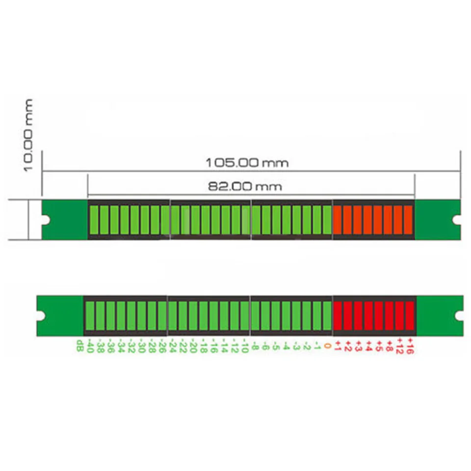 Medidor De Nivel De Audio Con Indicador De Espectro LED – Para Sistemas De 12V/24V (Brillo Ajustable, Múltiples Modos De Visualización)