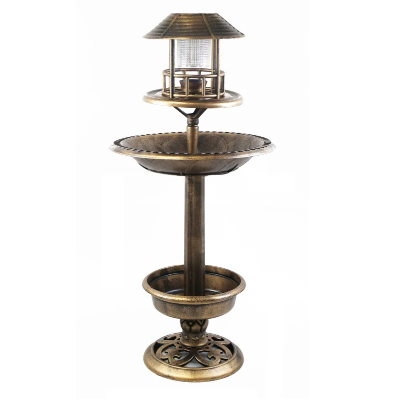 

Solar LED Antique Bird Bath Plastic Feeder Outdoor Garden Bird Hotel