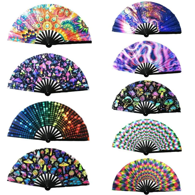 

Light up Fan Dancing Clack Handheld Folding Fan Festival Accessories Large Chinese/Japanese Party Favors Photo Props for Cooling