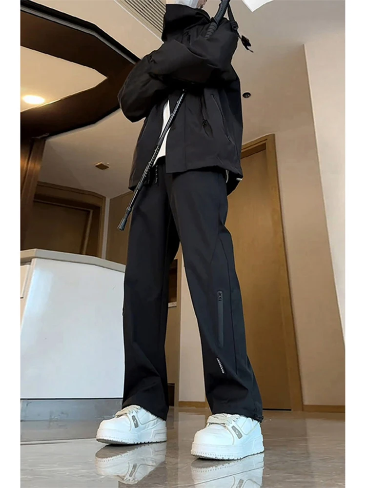 

Men's Casual Hiking Trousers Straight Leg Dstring proof Workwear Pants High Street American Vibe Functional Trousers