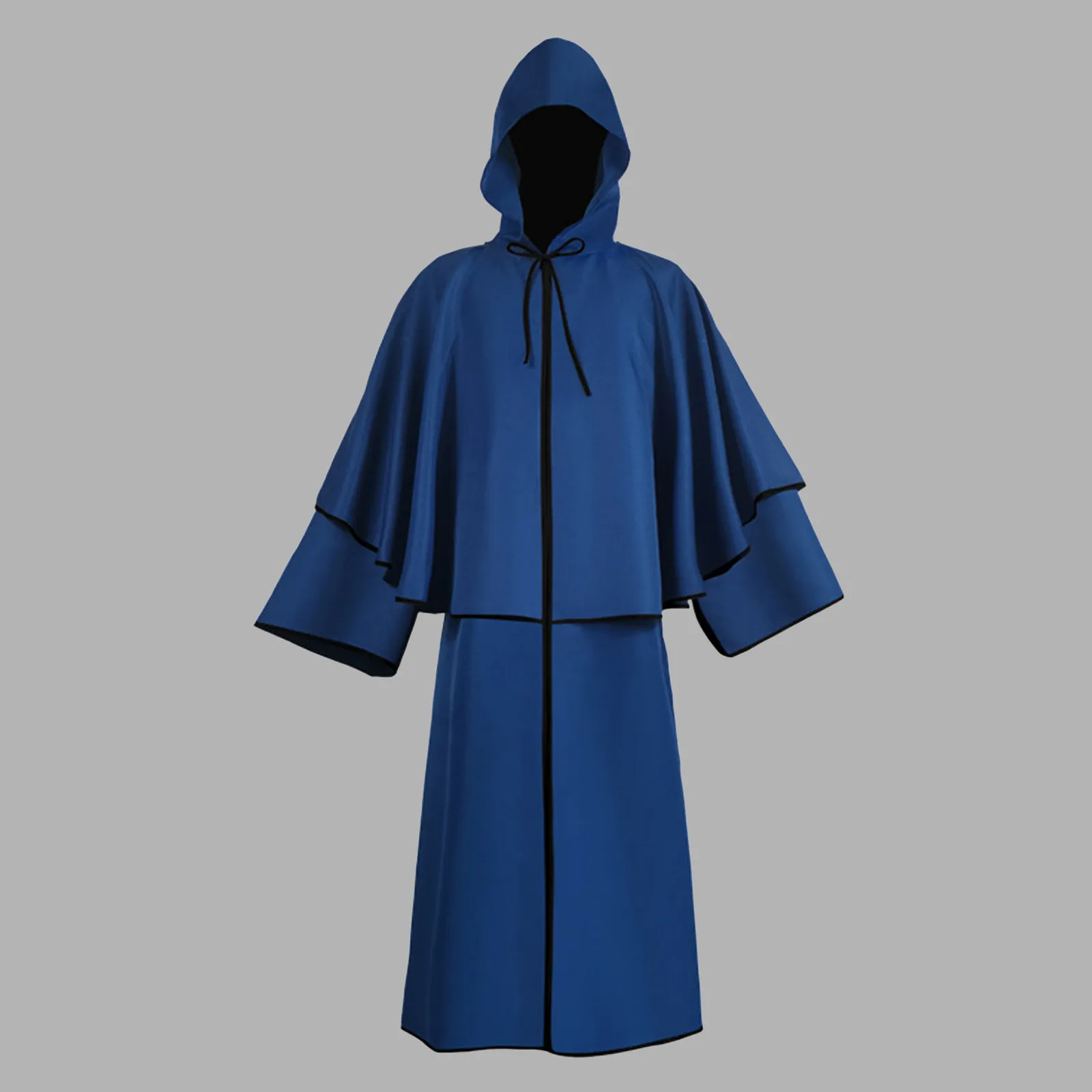 

Death Long Cape Witch Wizard Vampire Robe Pastor Cosplay Halloween Masquerade Clothes Medieval Cloak Costume Vintage Hooded