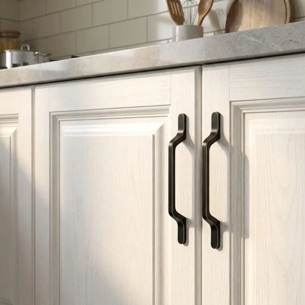 Modern Zinc Alloy Cabinet Pull Handle Long Bar Solid Furniture Drawer Pull Retro Durable Kitchen Cabinet Bar Handle Wardrobe