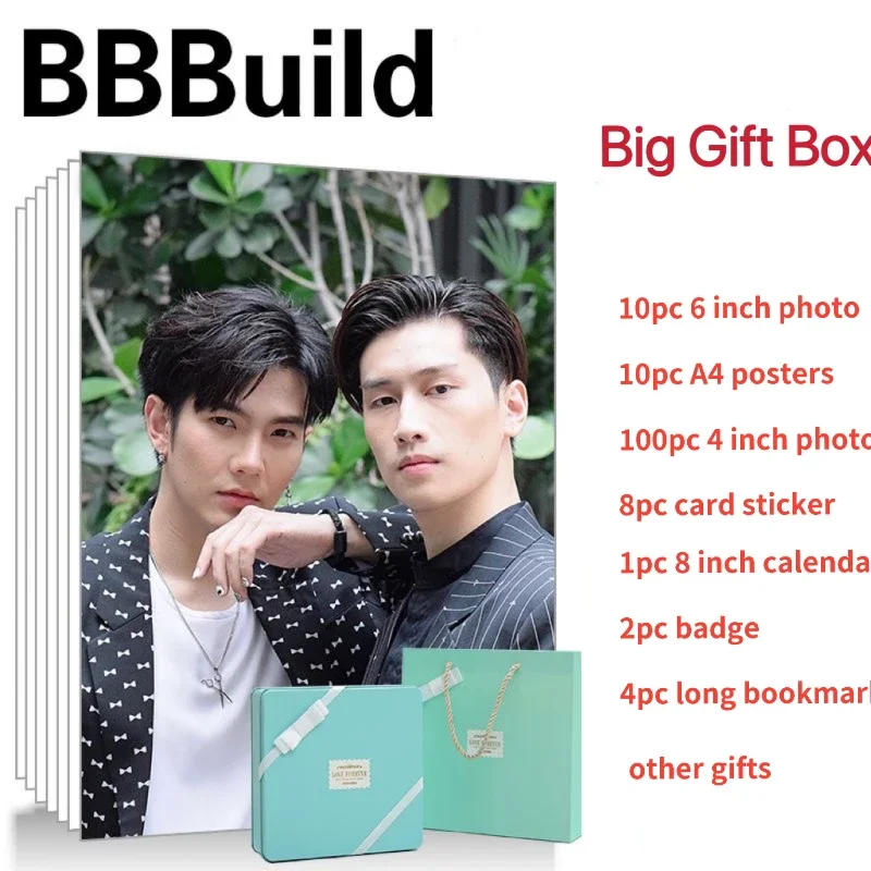 

Bbbuild Mileapo Jeffbarcode +Calendar+Bookmark+Card Sticker+Badge+Card Stationary Set, Thai TV KinnPorsche Poster Tin Box Gift