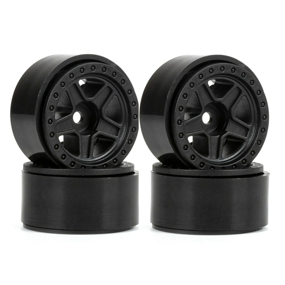 

4PCS 1.0 Inch Nylon 5-Spokes Beadlock Wheel Rims for 1/24 RC Crawler Car Axial SCX24 FMS FCX24 Enduro24 Upgrades Parts,1