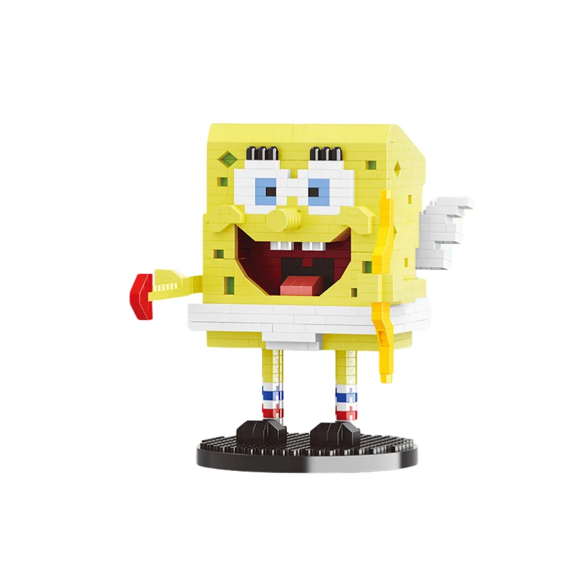 SpongeBob SquarePants Cartoon Building Blocks Anime Figure Patrick Star Mr. Krabs Action Figure Educational Toys Kids Gift