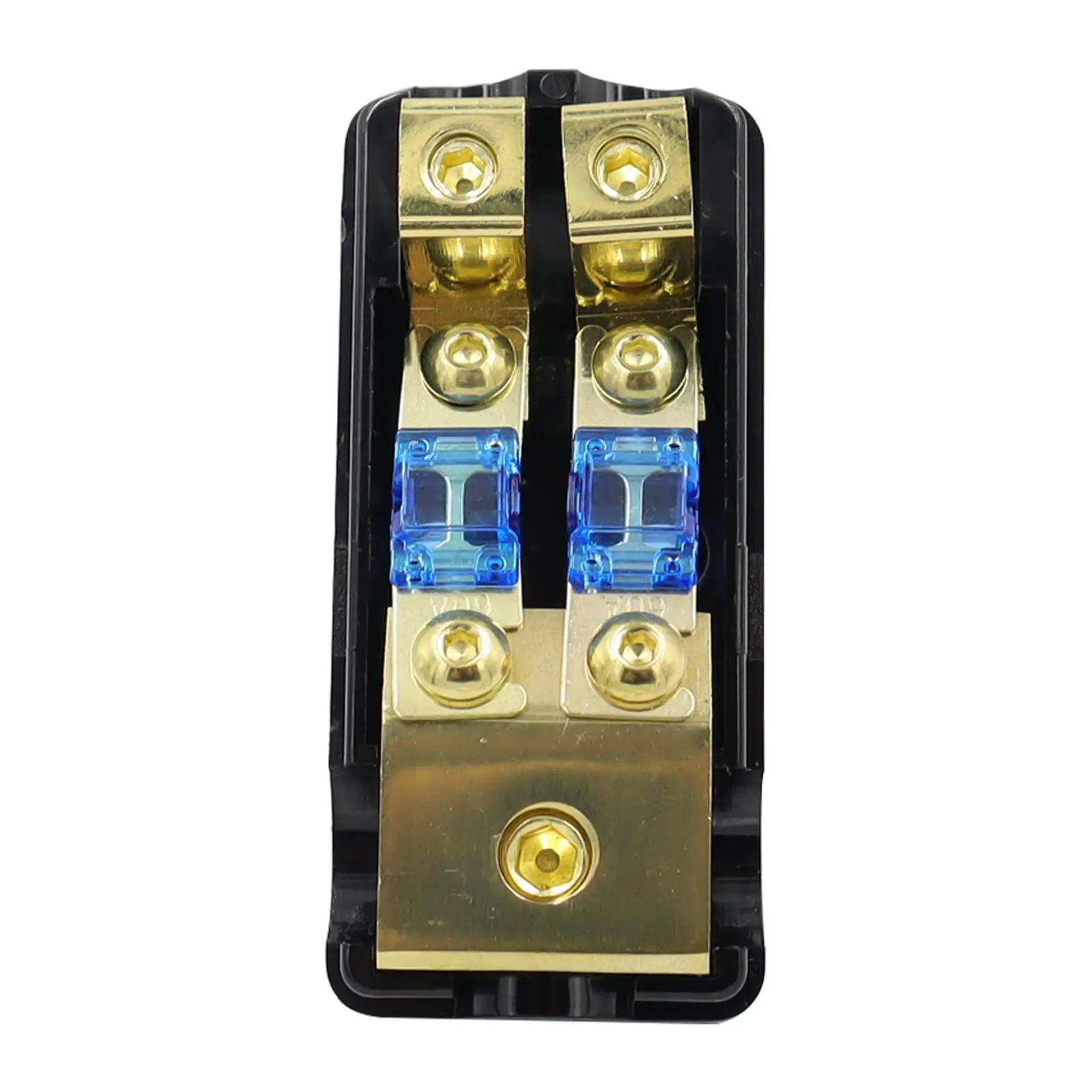 High Performance Mini Anl Fuse Holder 2 Way 60 Amp Zinc Alloy Car Fuse Block for Car Audio Power Cord and Safety