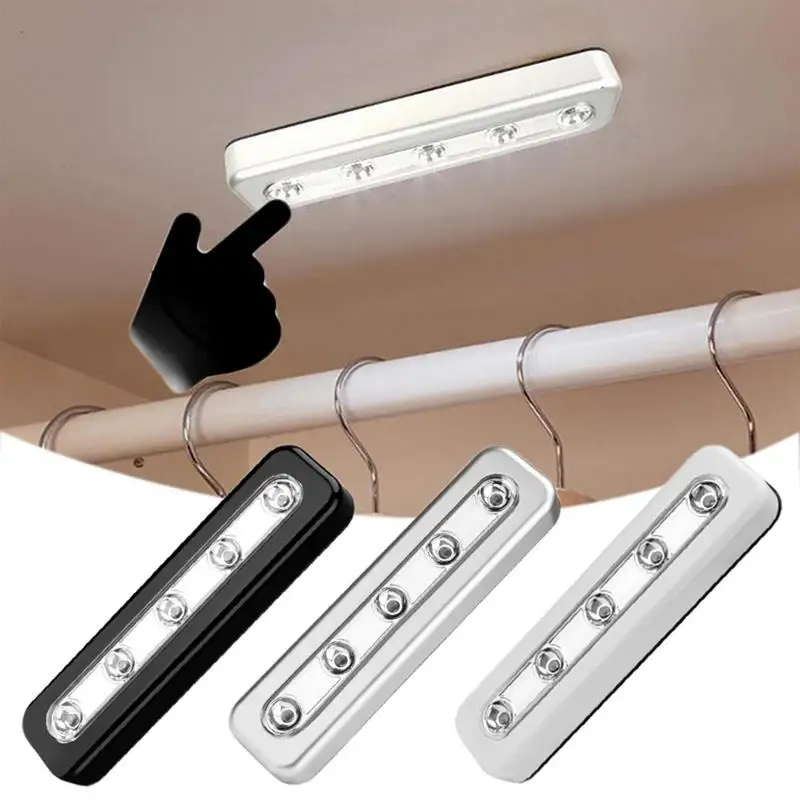 

LED Cabinet Light 5 leds Self-adhesive Hand Press Light Wardrobe Closet Lights Drawer Night Light for Hallway Staircase Lamp