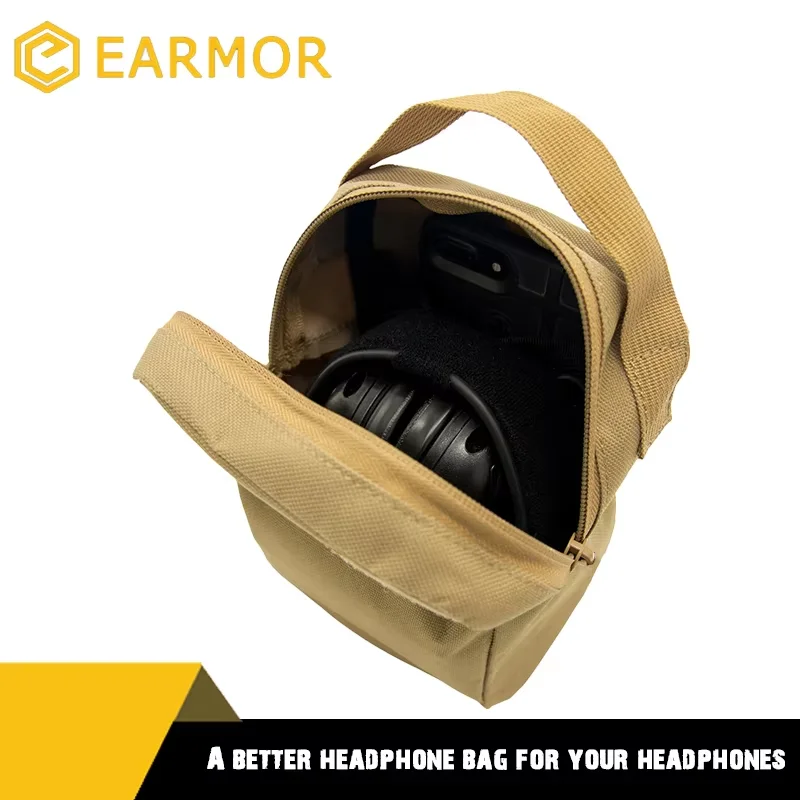 EARMOR Molle-Tasche zur Aufbewahrung, Taktische Multifunktionstasche, Geeignet für Gehörschutz M31 M32 M31H M32H Kopfhörer