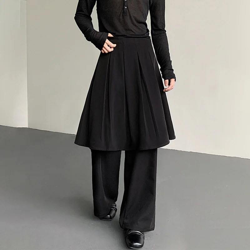 Luzhen saia decorar falso design de duas peças calças casuais dos homens cor sólida alta qualidade elegante bonito 2025 novas calças jy3418