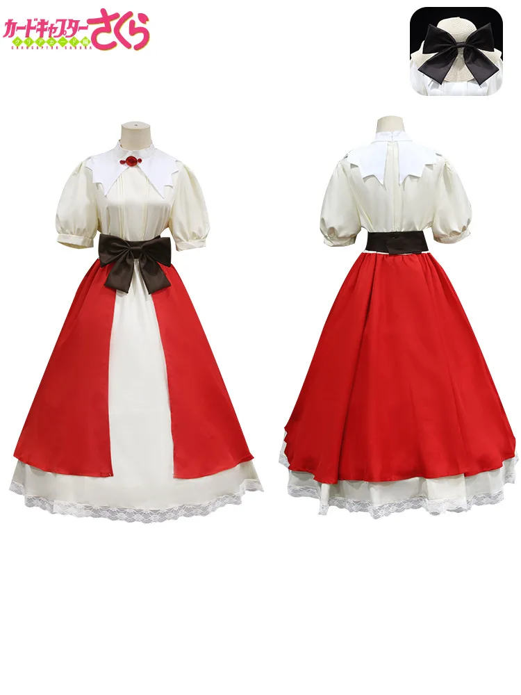 تأثيري أنيمي بطاقة الآسر ساكورا كينوموتو ساكورا تأثيري حلي شعر مستعار الجد هدية لوليتا فستان ساكورا زي للحدث