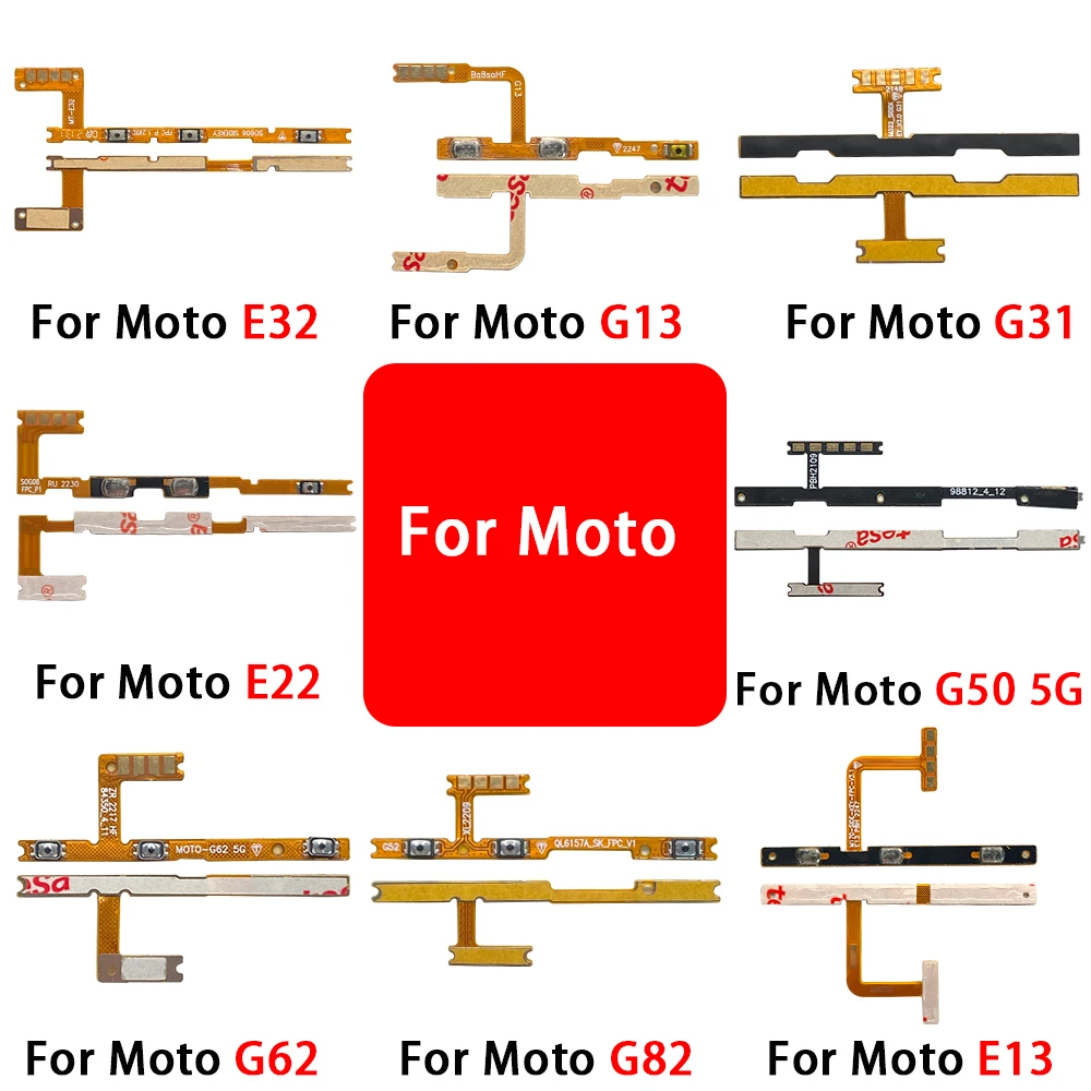 For Moto E13 E22 E32 G13 G20 G23 G31 G32 G50 5G G52 G53 G62 G73 G82 Power On Off Button Volume Switch Key Control Flex Cable