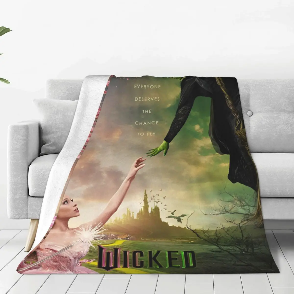 Wicked Elphaba & Glinda Tonal Plush Blanket Kids Flannel Bedding Throws For Bedroom Soft Custom Quality Bedspread Gift Idea