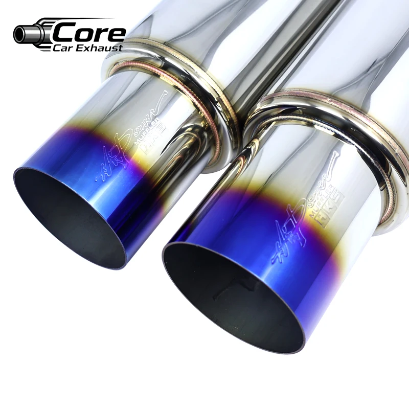 HKS Universal Stainless Steel Car Exhaust Pipe High-Quality Muffler Tail Pipe with Interfaces 51/63/76MM Outlet 89mm End