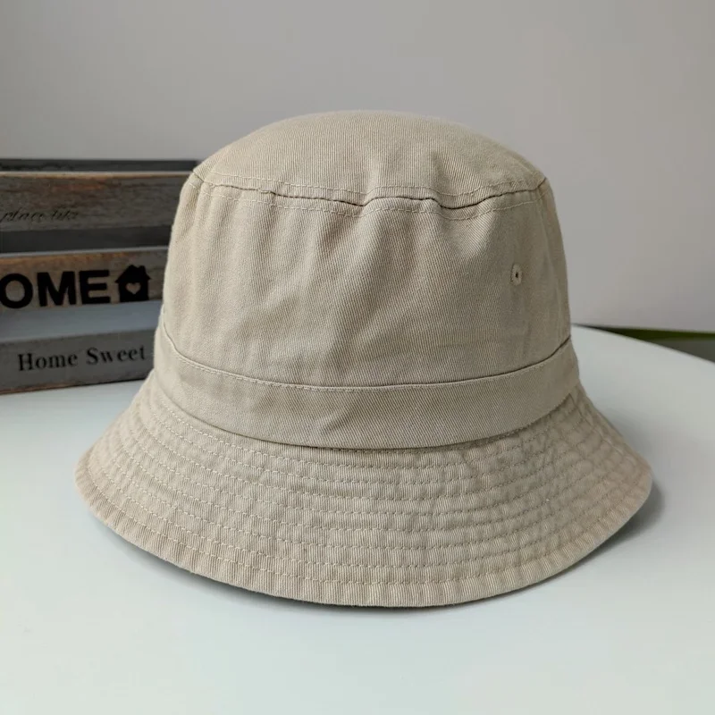 Korean New Big Head Plus Size Bucket Hat for Men Pure Cotton Bob Panama Fisherman Hat Man Women 59cm 60cm 62cm 63cm Sun Hat