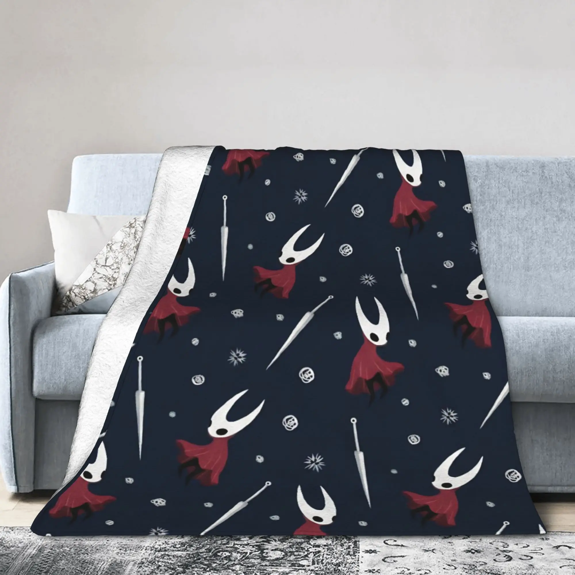Hollow Knight Blankets Coral Fleece Plush Textile Decor  Breathable Lightweight Throw Blankets for Home Couch Plush Thin Quilt