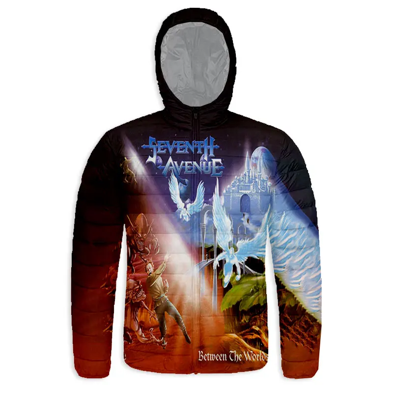 Nieuwe Mode 3d Geprint Zevende Avenue Rock Rits Donsgevulde Jas Sweatshirts Met Capuchon Harajuku Hoody Tops Kleding