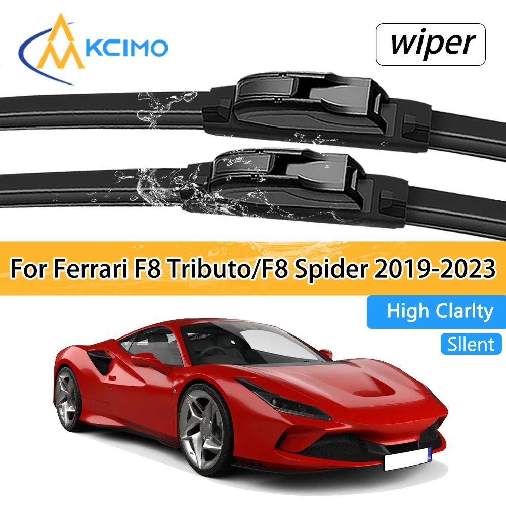 2Pcs Car Front Wiper Blades For Ferrari F8 Tributo F8 Spider 2019-2023 Crystal Clear Visibility & Enhanced Driving Safety