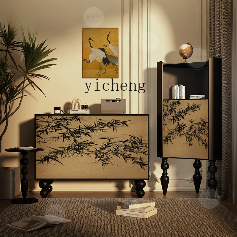 

TQH French medieval retro triangular cabinet, storage decoration cabinet, integrated storage storage, living room corner cabinet