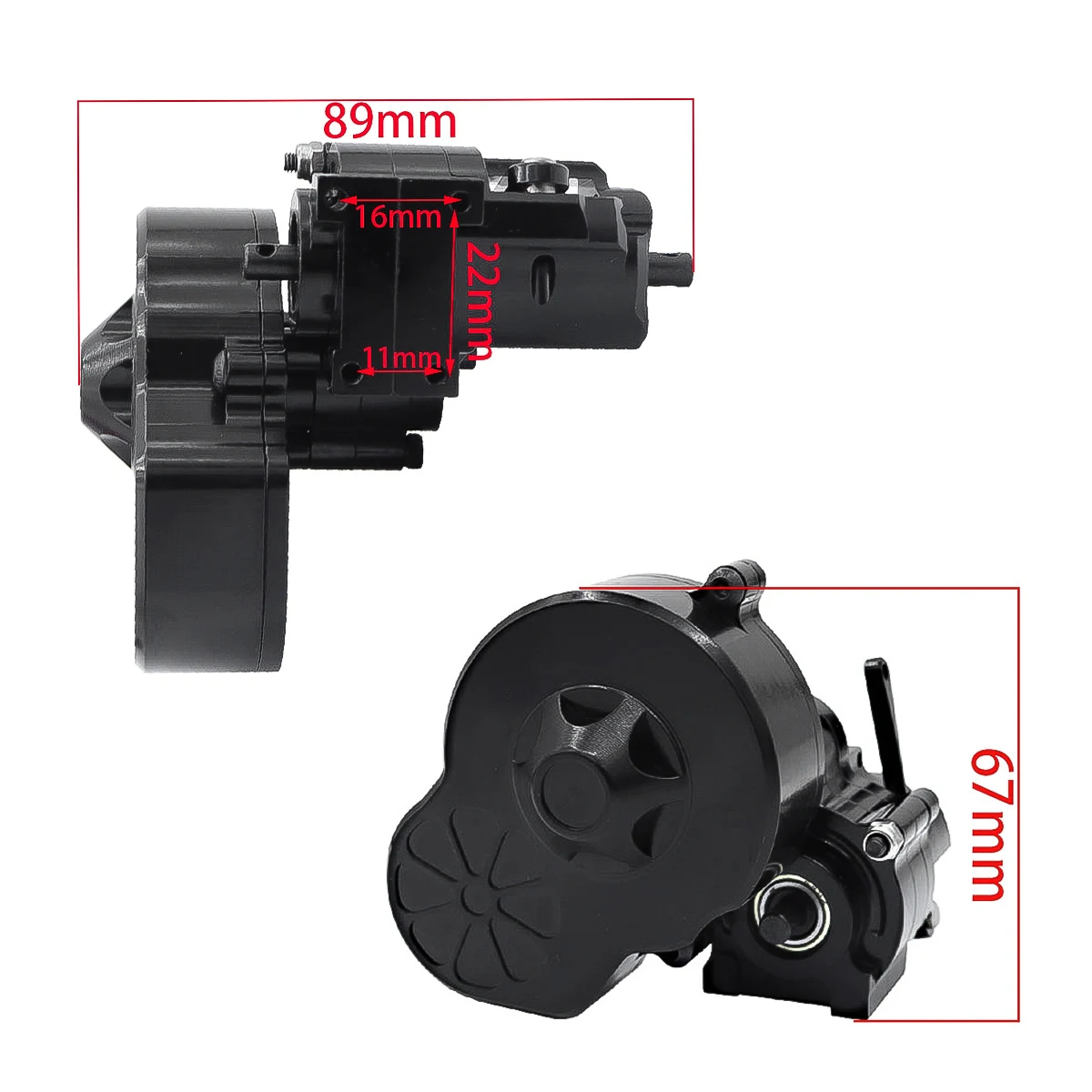 1/10 Metal Transmission Cutoff Gearbox with Gear Set for Axial SCX10 AX10 Wraith RC Crawler Car Truck Upgrade Parts view 5