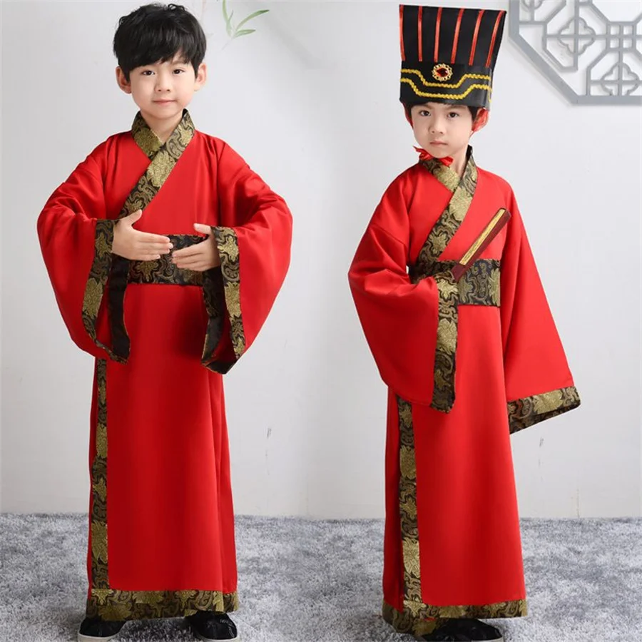 

Traditional Ancient Chinese Folk Dance Costumes Boy Children Classical Kids Child Tang Dynasty Costume Hanfu Performance Costume