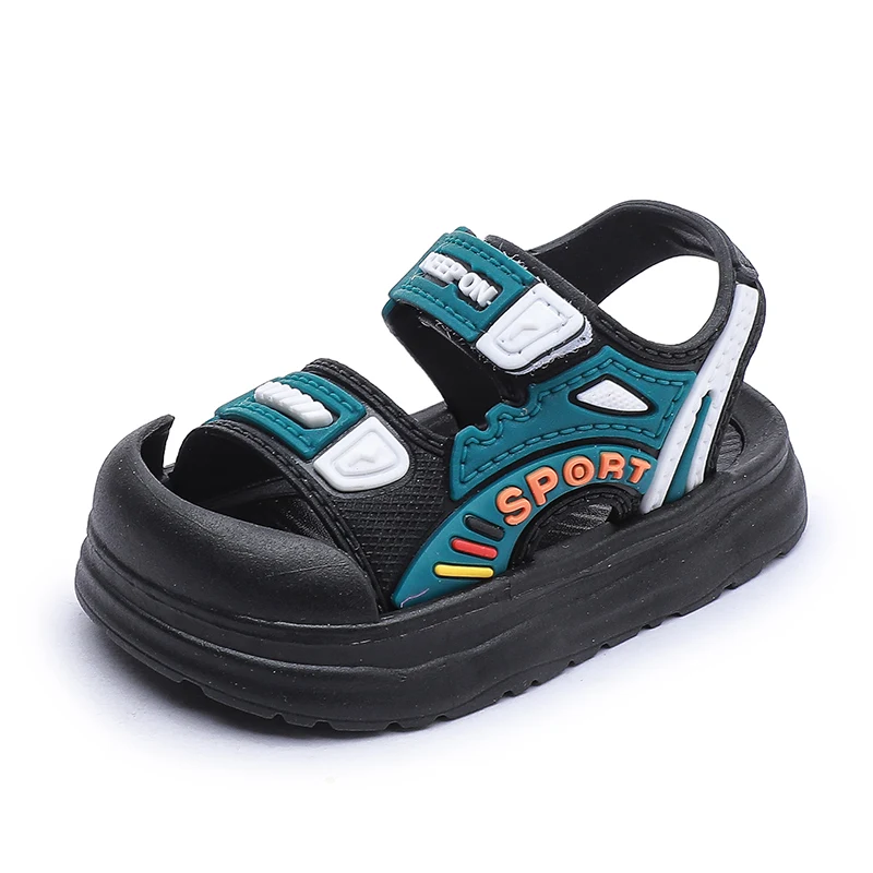 

2026 New Boys' Sandals, Multi-Color Fashionable Anti-Collision Sports Summer Beach Shoes, Soft and Non-Slip PVC Sole with Velcro