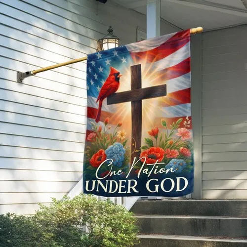 Cardinal Christian Cross American Flag One Nation Under God Flag Graden Flag FFLCCE ZZA WWL IIC