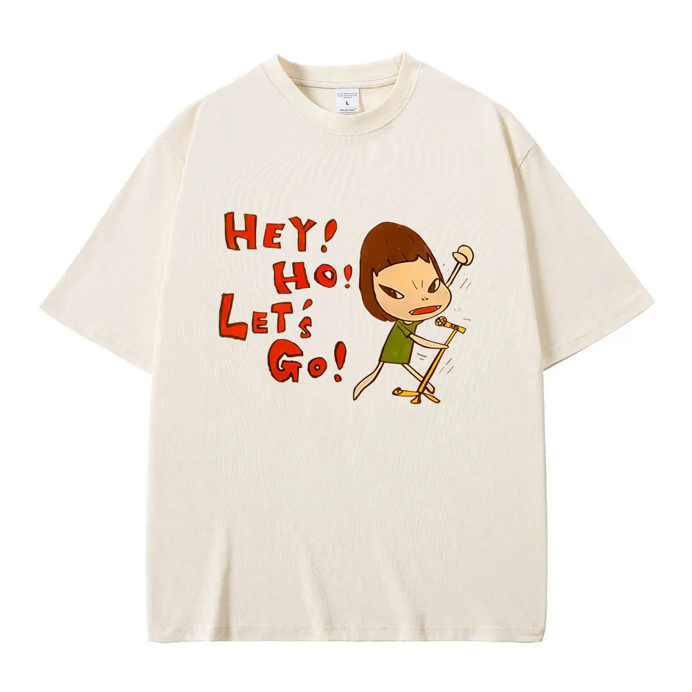

Hot Sale Yoshitomo Nara Hey Ho Let's Go T Shirts Men Women Casual Funny Humor T-shirt Summer Unisex Y2k Art Aesthetic Streetwear