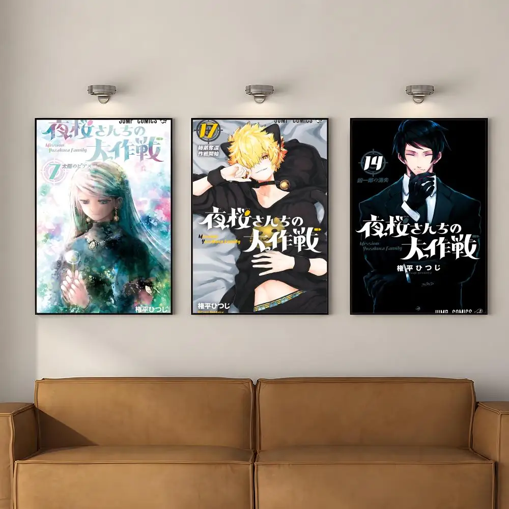 Anime M-Mission Y-Yozakura F-Family Poster PP Self Adhesive Decorative Poster Waterproof Waterproof for Apartment Bedroom