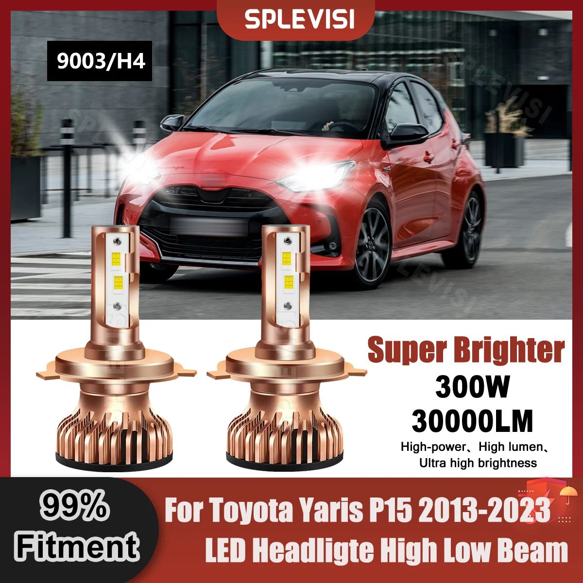 

SPLEVISI 2X Fitment Headlight High Low Beam Light For Toyota Yaris P15 2013 2014 2015 2016 2017 2018 2019 2020 2021 2022 2023