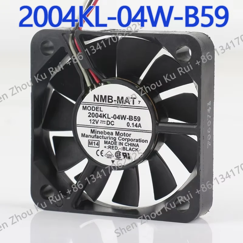 

5010 NMB 5V 24V 48V DC12V 0.14A AC EC 50X50X10MM dual ball Computer chassis mainboard Three wire 2004KL-04W-B59 cooling fan