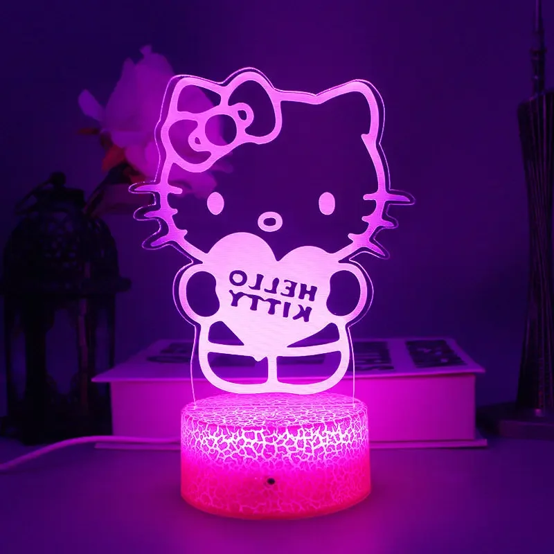 Sanrio Kuromi girls' cute cartoon non-slip design bedroom bedside multi-level color adjustable small table lamp holiday gift