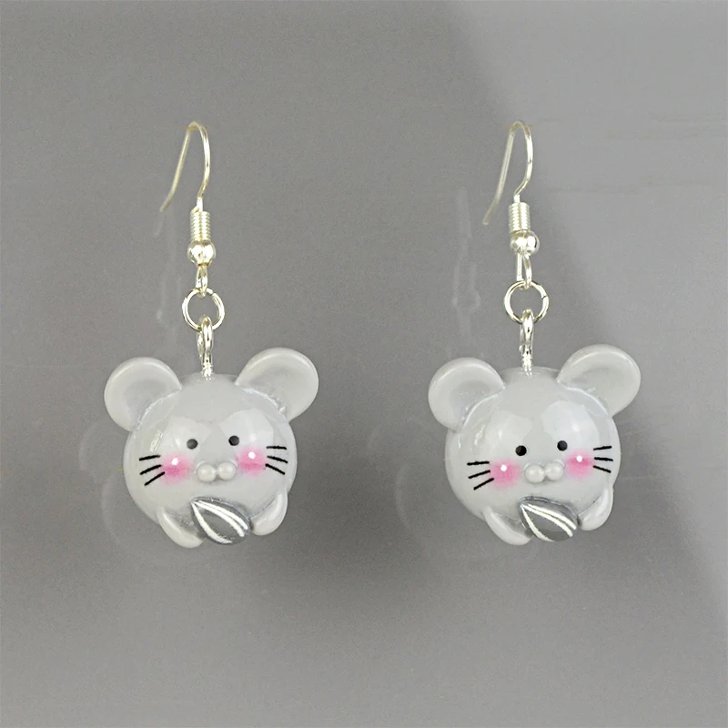 Cartoon Girl Resin Earrings For Women Girls Funny Duck Cute Animal Sheep Alpaca 12 Zodiac Signs Creativity Jewelry